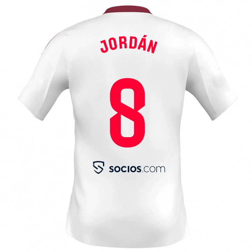 Danxen Women Joan Jordán #8 White Red Home Jersey 2025/26 T-Shirt
