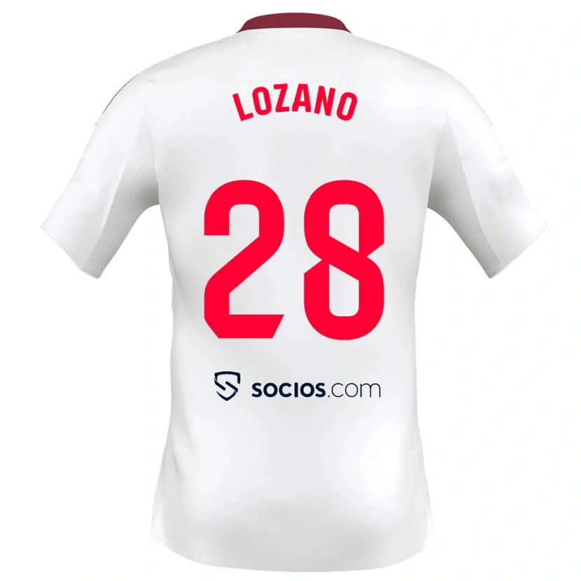 Danxen Women Elena Lozano #28 White Red Home Jersey 2025/26 T-Shirt