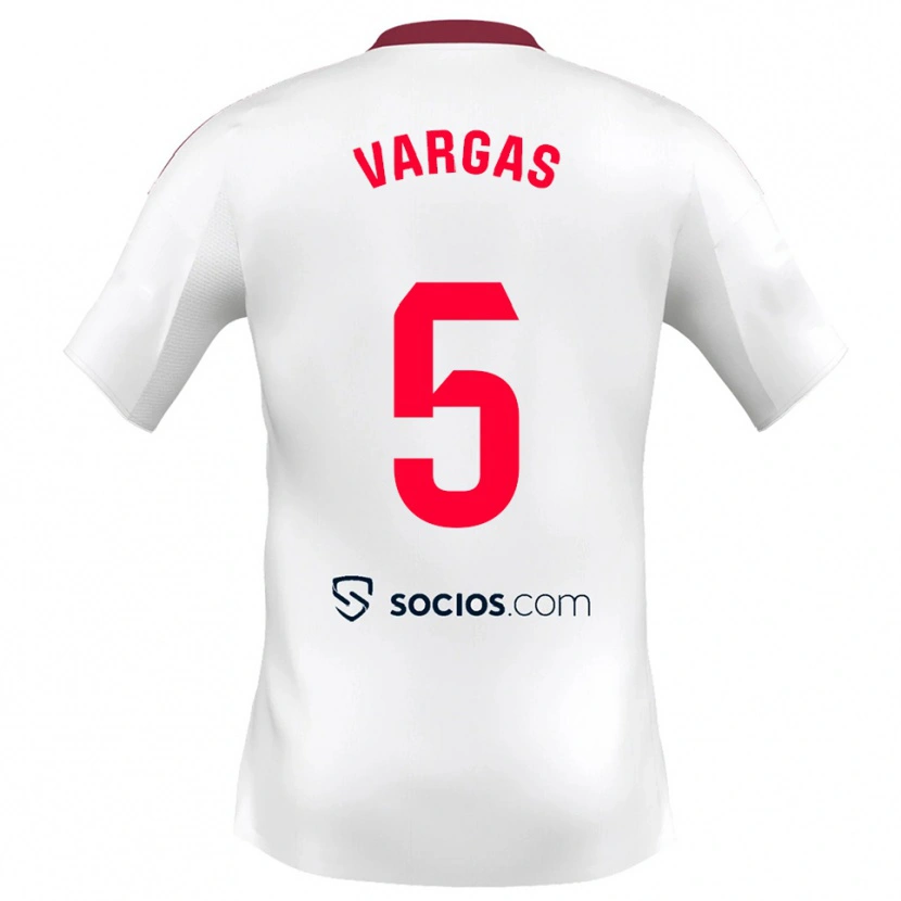 Danxen Women Rubén Vargas #5 White Red Home Jersey 2025/26 T-Shirt