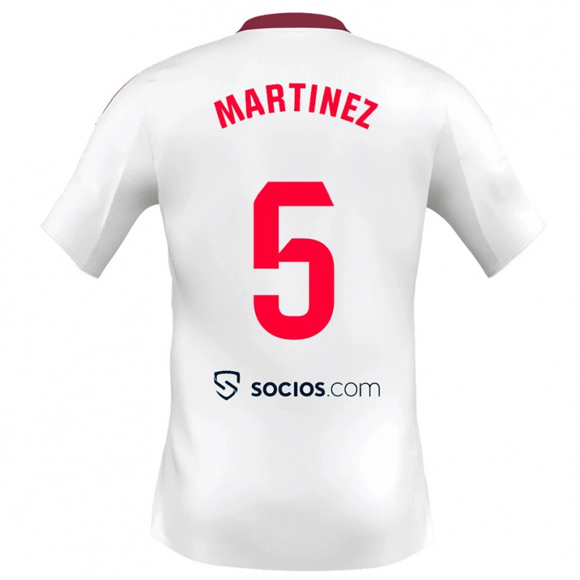 Danxen Women Sergio Martínez #5 White Red Home Jersey 2025/26 T-Shirt