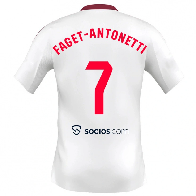 Danxen Women Roméo Faget-Antonetti #7 White Red Home Jersey 2025/26 T-Shirt
