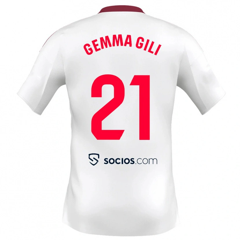 Danxen Women Gemma Gili Giner #21 White Red Home Jersey 2025/26 T-Shirt