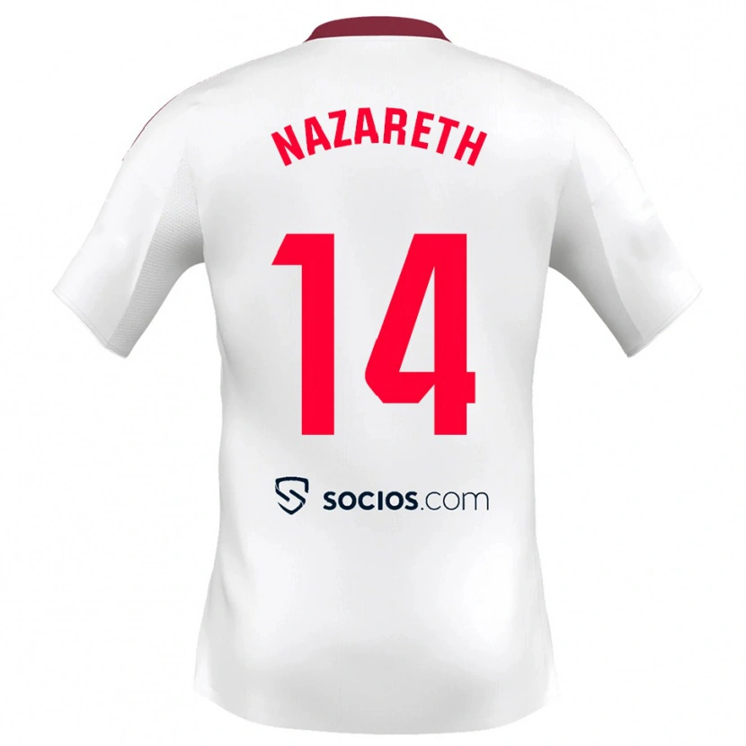 Danxen Women Nazareth Martín #14 White Red Home Jersey 2025/26 T-Shirt