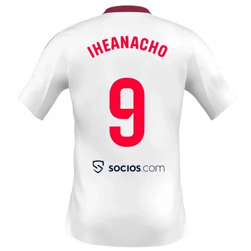 Danxen Women Kelechi Iheanacho #9 White Red Home Jersey 2025/26 T-Shirt