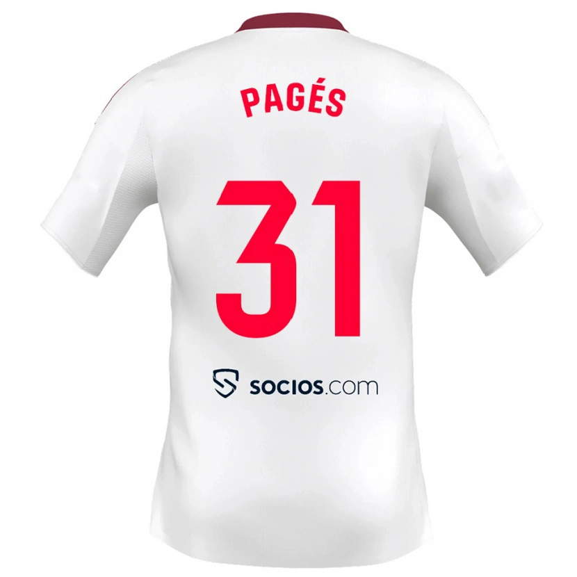 Danxen Women Lukas Pagés #31 White Red Home Jersey 2025/26 T-Shirt