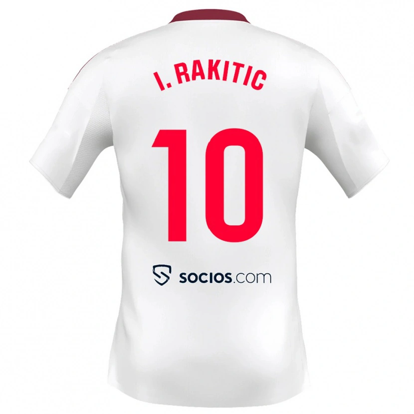 Danxen Women Ivan Rakitic #10 White Red Home Jersey 2025/26 T-Shirt