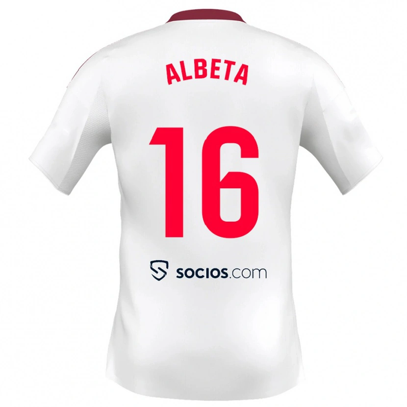 Danxen Women Alba López Pérez #16 White Red Home Jersey 2025/26 T-Shirt