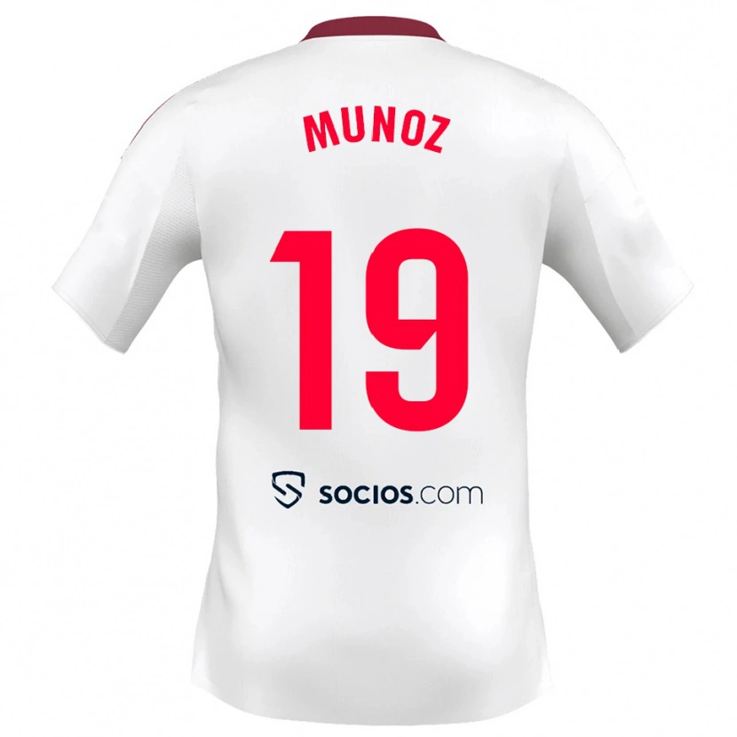 Danxen Women Iker Muñoz #19 White Red Home Jersey 2025/26 T-Shirt