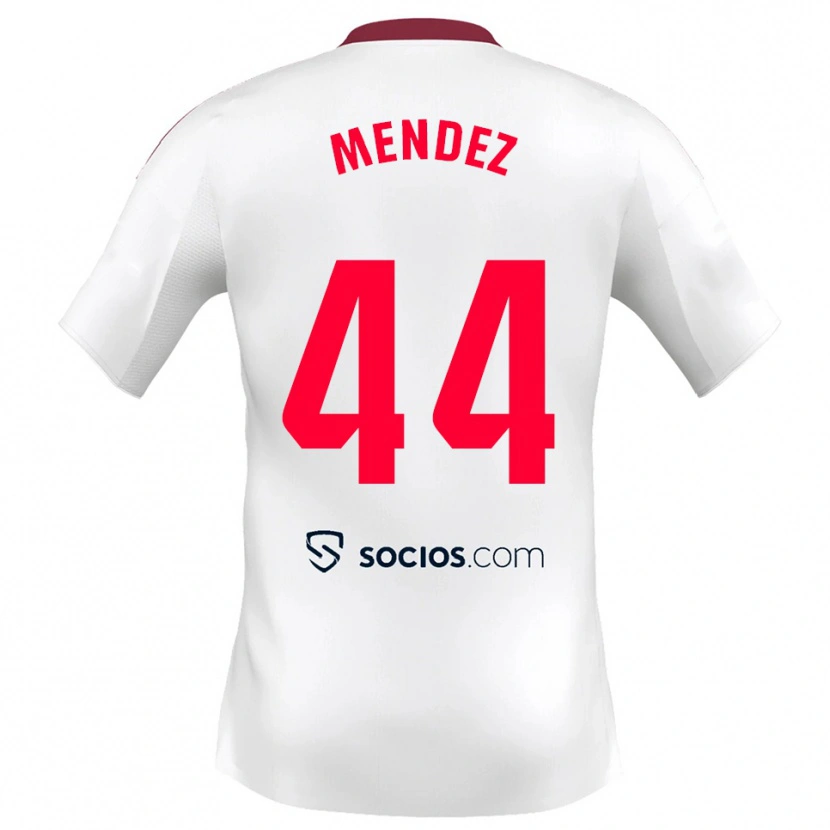 Danxen Women Tomas Mendez #44 White Red Home Jersey 2025/26 T-Shirt