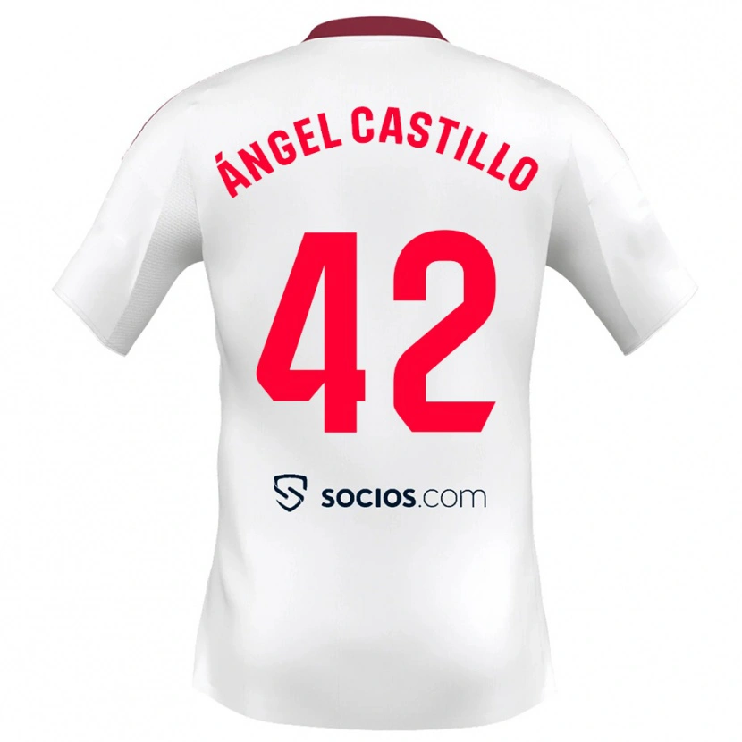 Danxen Women Manuel Ángel Castillo #42 White Red Home Jersey 2025/26 T-Shirt