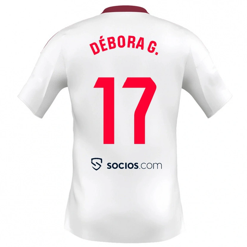 Danxen Women Débora García Mateo #17 White Red Home Jersey 2025/26 T-Shirt