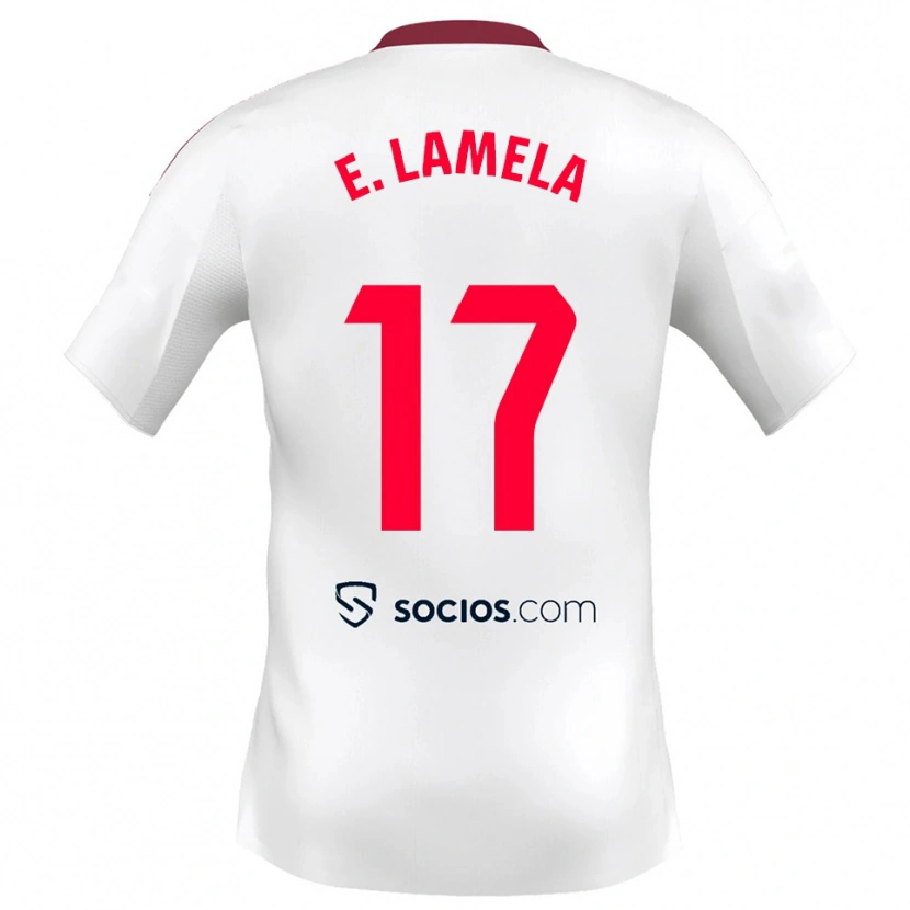 Danxen Women Erik Lamela #17 White Red Home Jersey 2025/26 T-Shirt