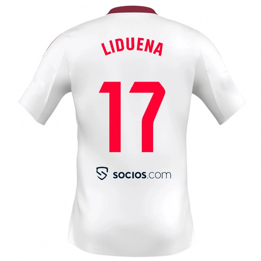 Danxen Women Daniel Lidueña #17 White Red Home Jersey 2025/26 T-Shirt
