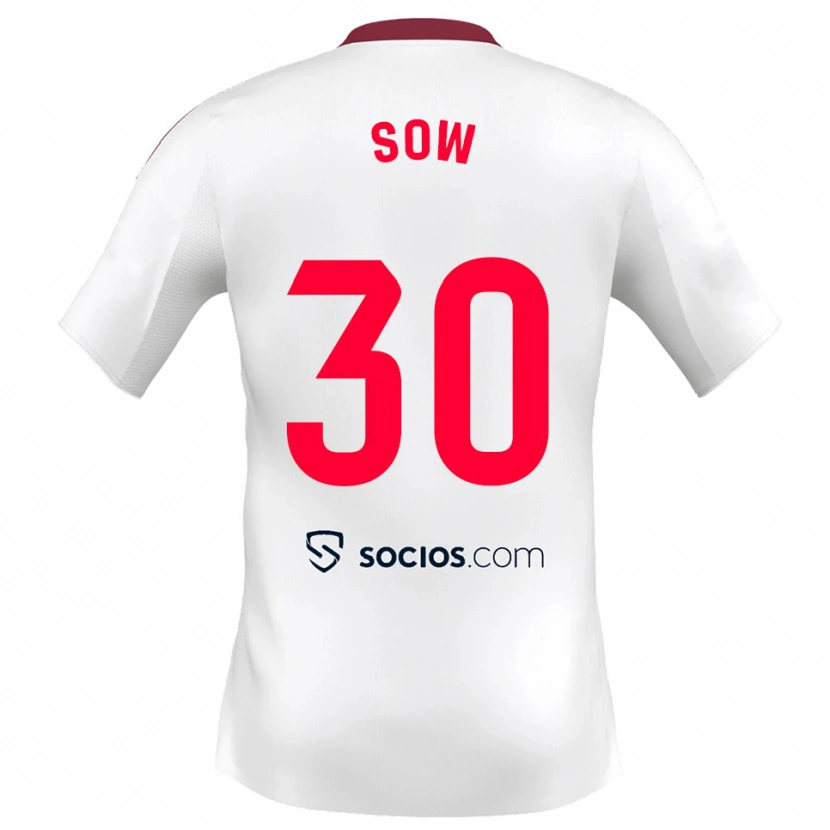 Danxen Women Ibrahima Sow #30 White Red Home Jersey 2025/26 T-Shirt