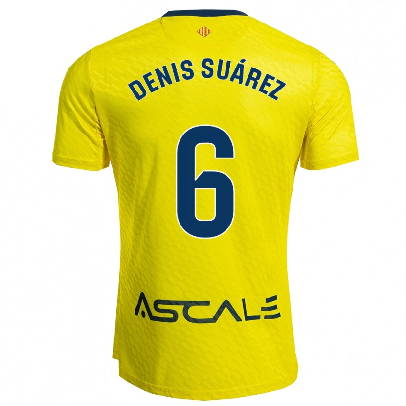 Danxen Women Denis Suárez #6 Yellow Navy Home Jersey 2025/26 T-Shirt