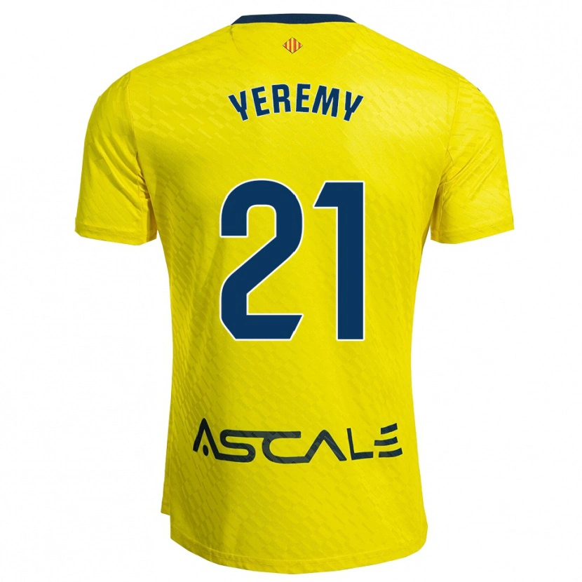 Danxen Women Yéremy Pino #21 Yellow Navy Home Jersey 2025/26 T-Shirt