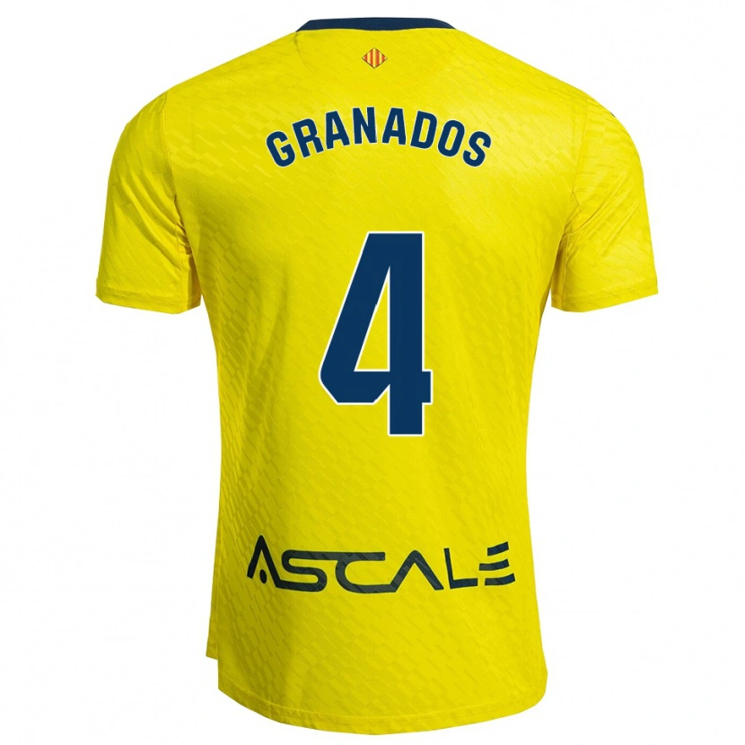 Danxen Women Carlos Granados #4 Yellow Navy Home Jersey 2025/26 T-Shirt