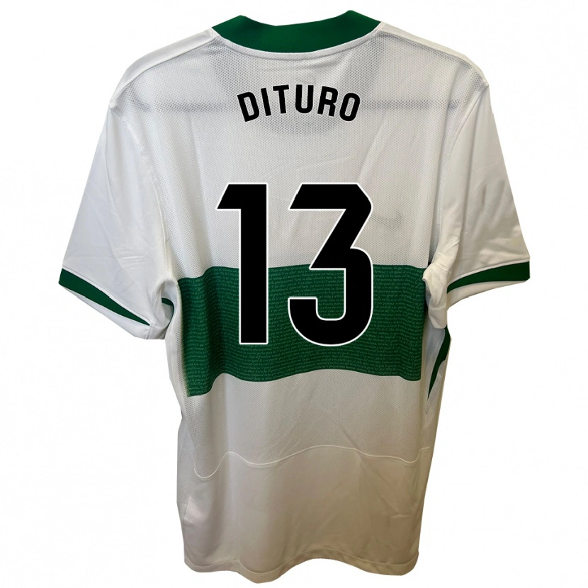 Danxen Women Matías Dituro #13 White Green Home Jersey 2025/26 T-Shirt