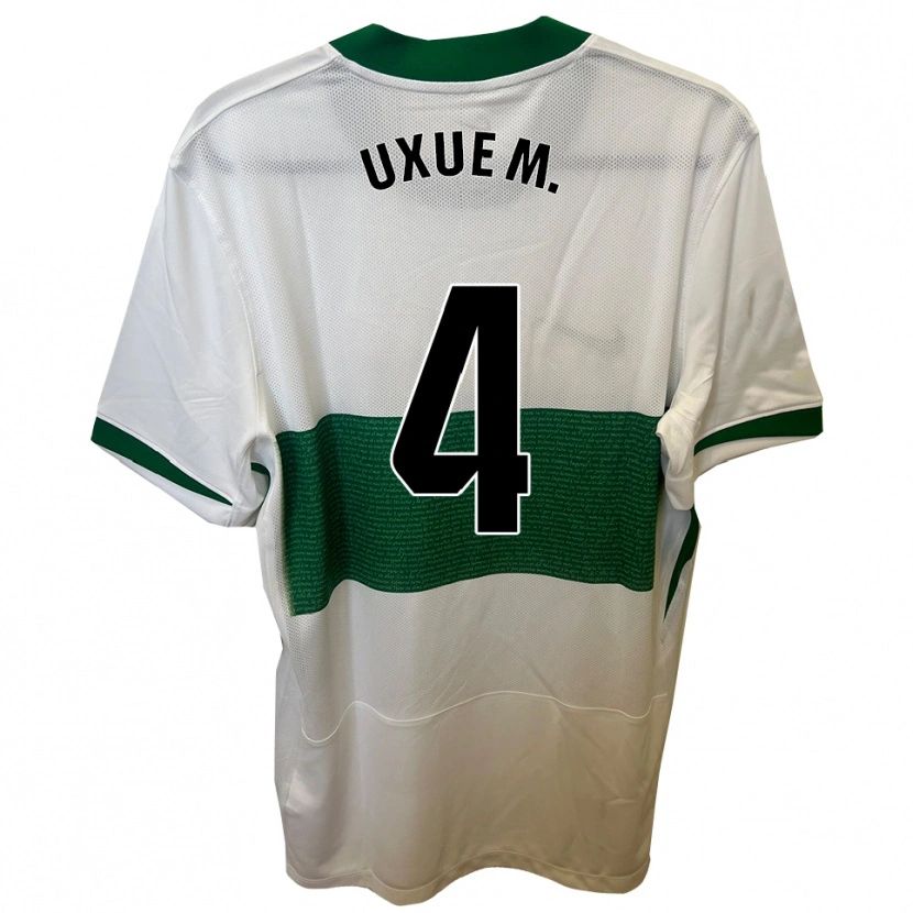 Danxen Women Uxue Mendia Fernández #4 White Green Home Jersey 2025/26 T-Shirt