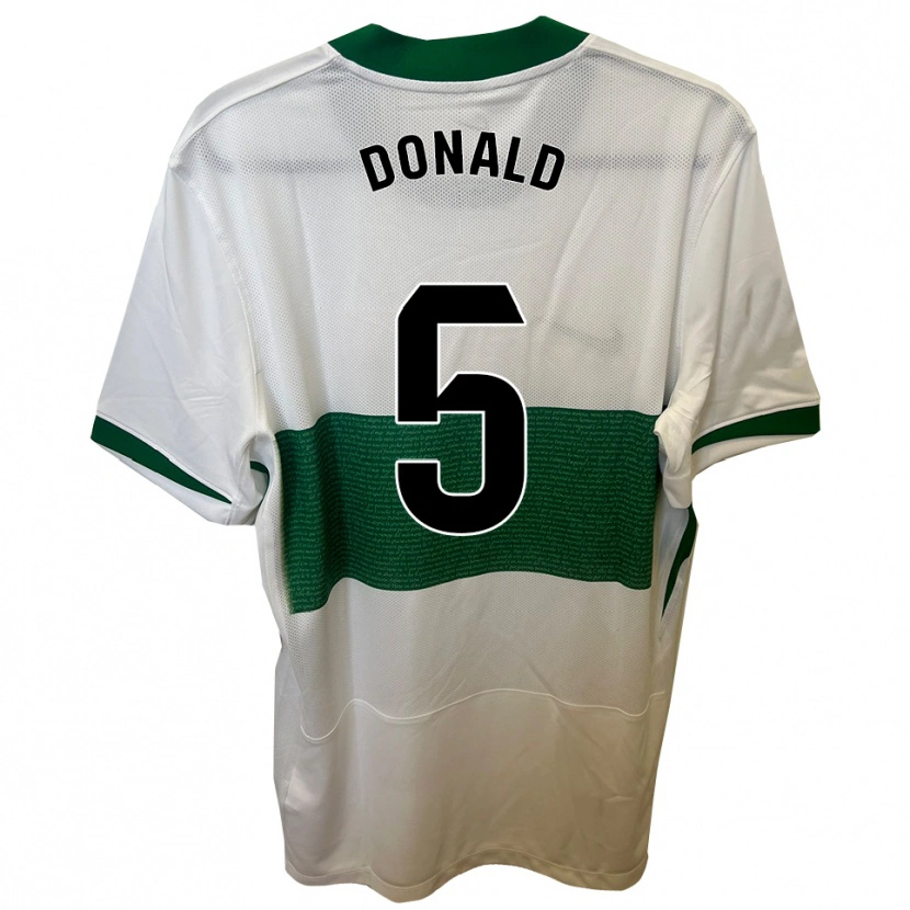 Danxen Women John Donald #5 White Green Home Jersey 2025/26 T-Shirt