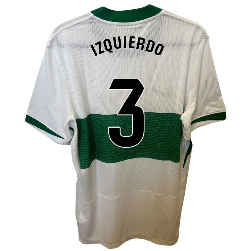 Danxen Women Jairo Izquierdo #3 White Green Home Jersey 2025/26 T-Shirt