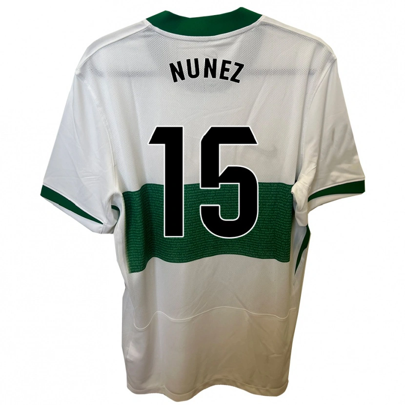 Danxen Women Álvaro Núñez #15 White Green Home Jersey 2025/26 T-Shirt