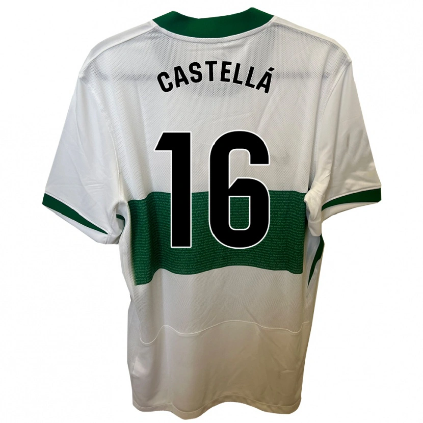 Danxen Women Didac Castellá #16 White Green Home Jersey 2025/26 T-Shirt