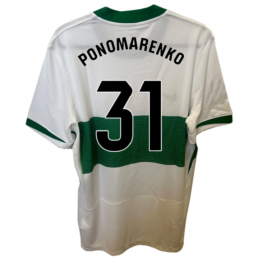 Danxen Women Borys Ponomarenko #31 White Green Home Jersey 2025/26 T-Shirt