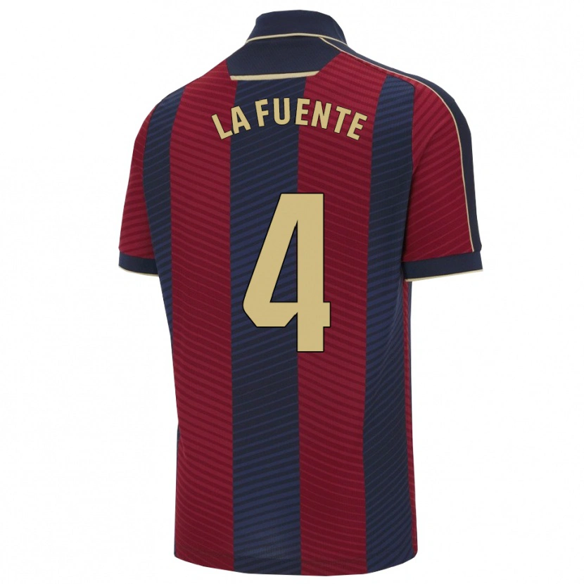 Danxen Women Adrián De La Fuente #4 Red Navy Home Jersey 2025/26 T-Shirt