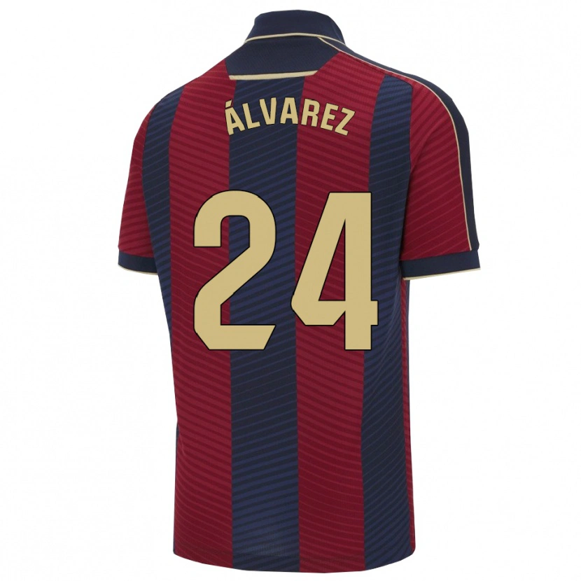 Danxen Women Carlos Álvarez #24 Red Navy Home Jersey 2025/26 T-Shirt