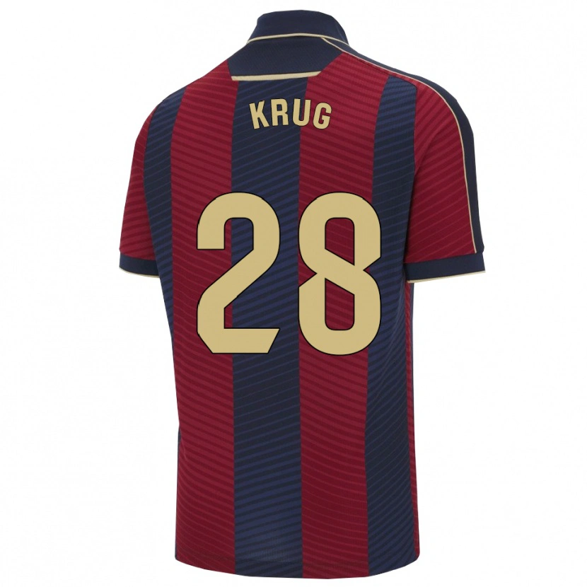 Danxen Women Martín Krug #28 Red Navy Home Jersey 2025/26 T-Shirt