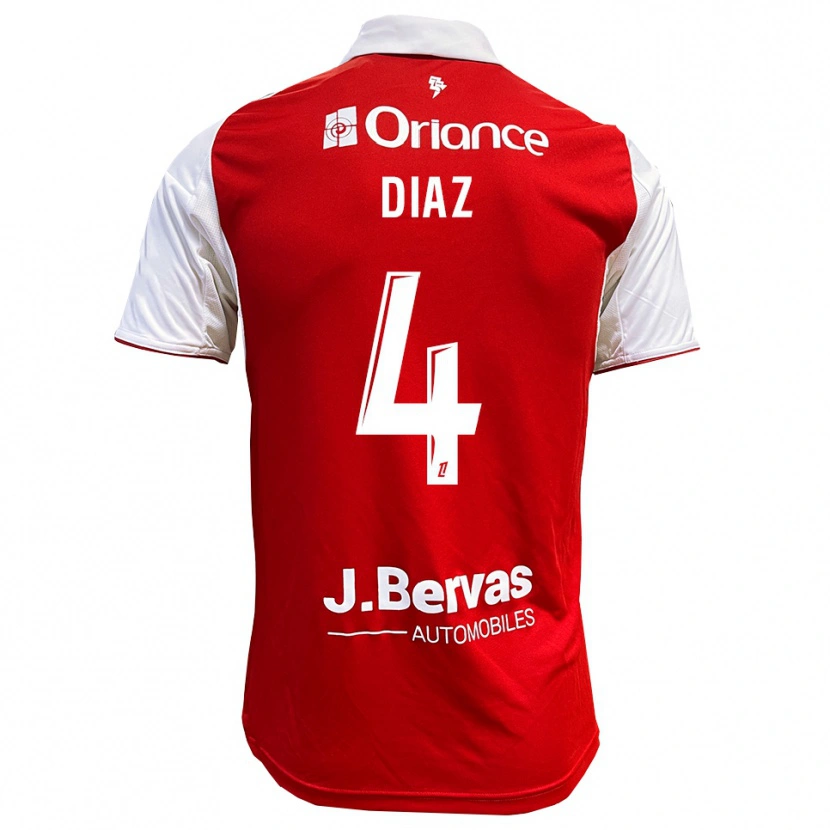 Danxen Women Junior Diaz #4 Red White Home Jersey 2025/26 T-Shirt