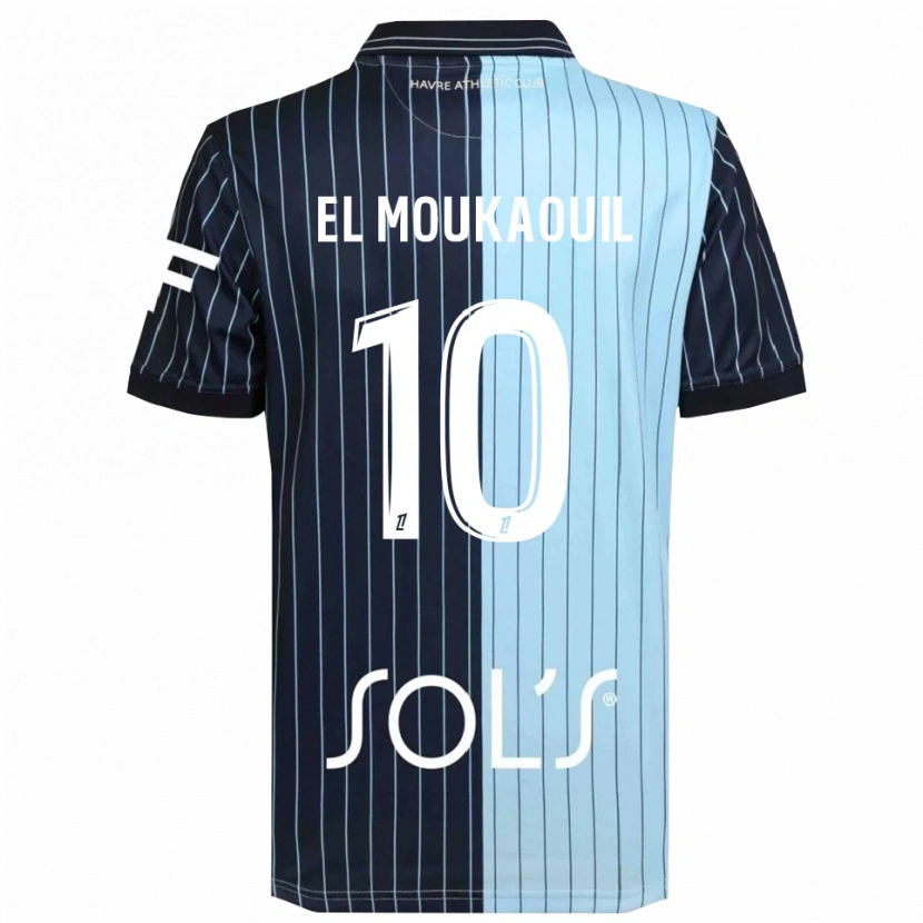 Danxen Women Mohamed El Moukaouil #10 Navy Sky Blue Home Jersey 2025/26 T-Shirt