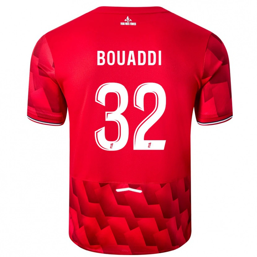 Danxen Women Ayyoub Bouaddi #32 Red White Home Jersey 2025/26 T-Shirt