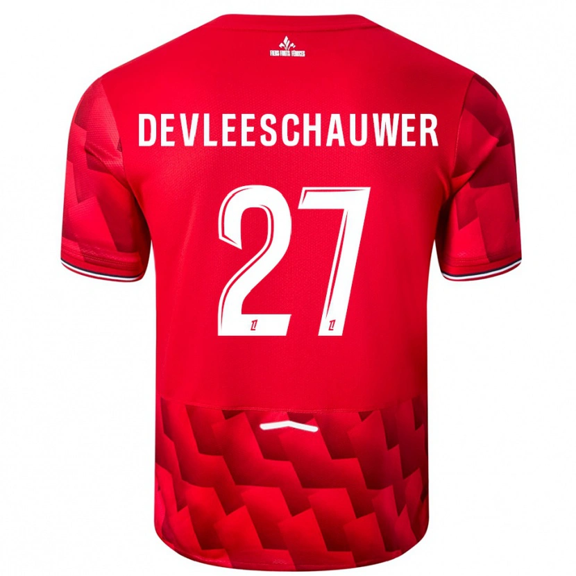 Danxen Women Gwenaëlle Devleeschauwer #27 Red White Home Jersey 2025/26 T-Shirt