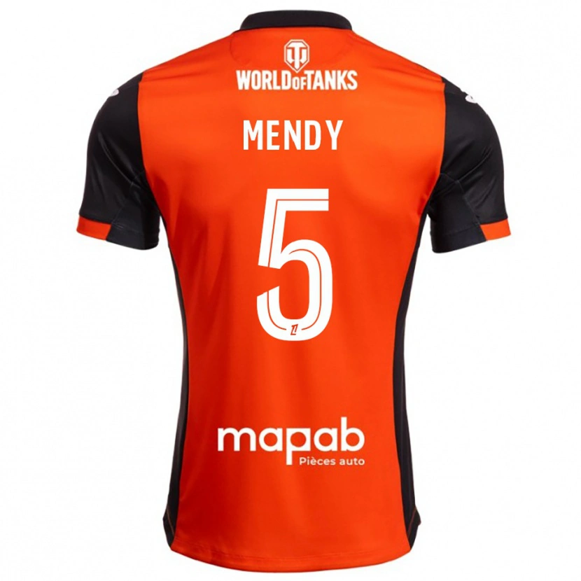 Danxen Women Benjamin Mendy #5 Black Orange Home Jersey 2025/26 T-Shirt