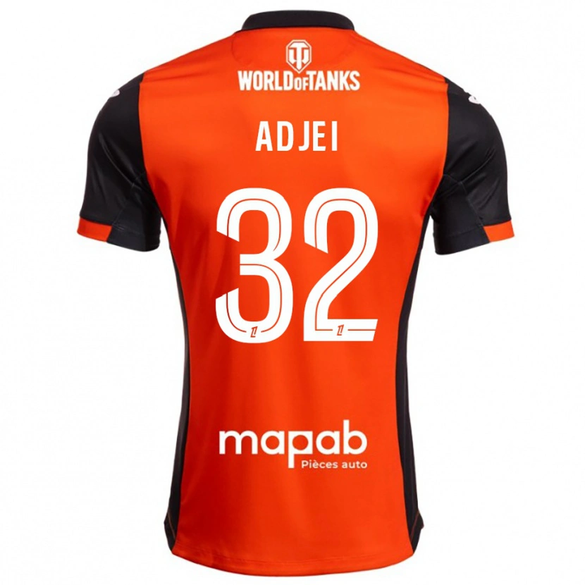 Danxen Women Nathaniel Adjei #32 Black Orange Home Jersey 2025/26 T-Shirt