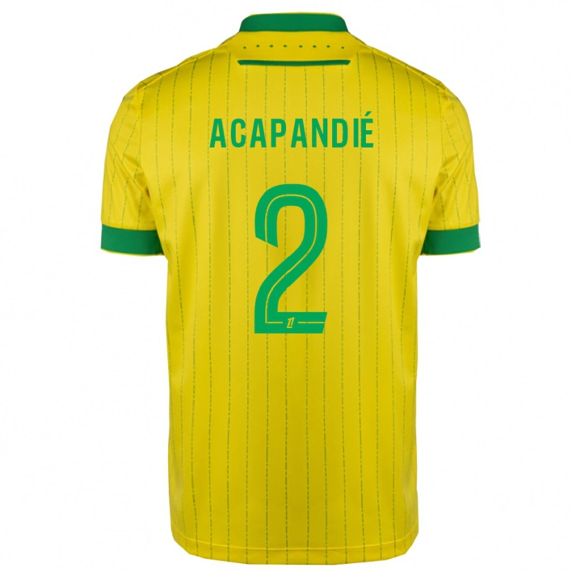 Danxen Women Mathieu Acapandié #2 Yellow Green Home Jersey 2025/26 T-Shirt