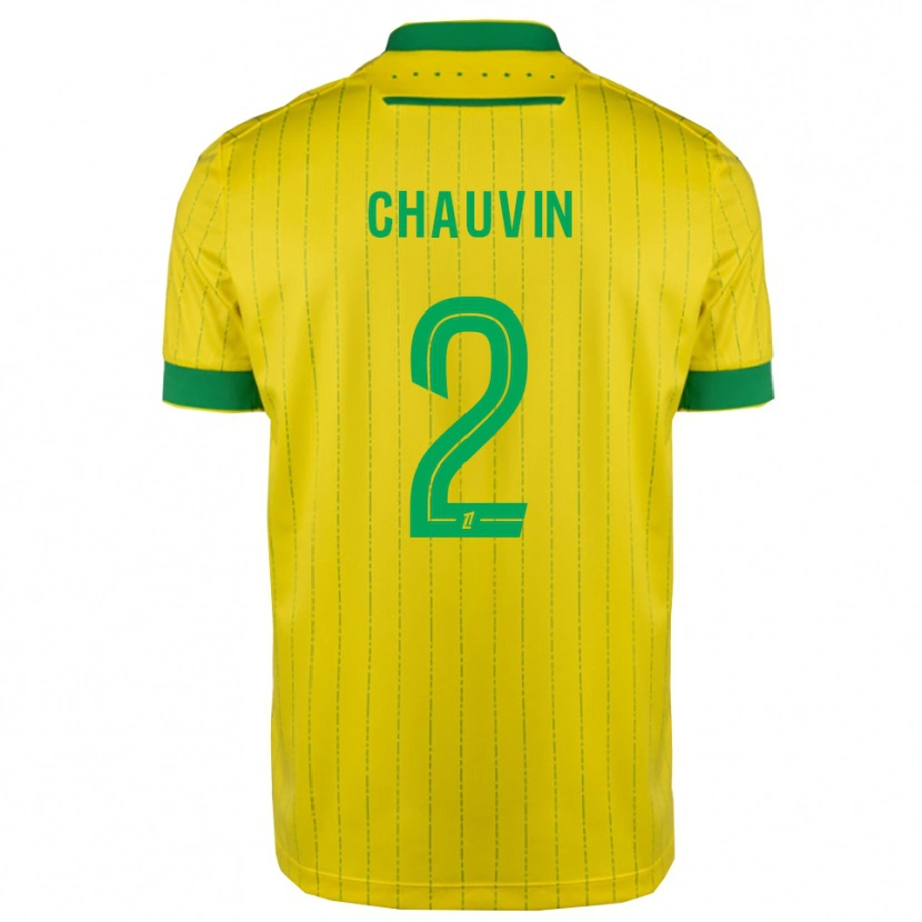 Danxen Women Yoann Chauvin #2 Yellow Green Home Jersey 2025/26 T-Shirt