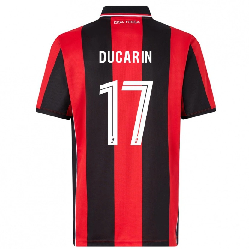 Danxen Women Léa Ducarin #17 Red Black Home Jersey 2025/26 T-Shirt