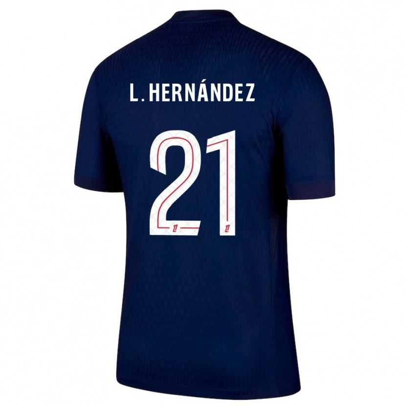Danxen Women Lucas Hernández #21 Navy Red Home Jersey 2025/26 T-Shirt