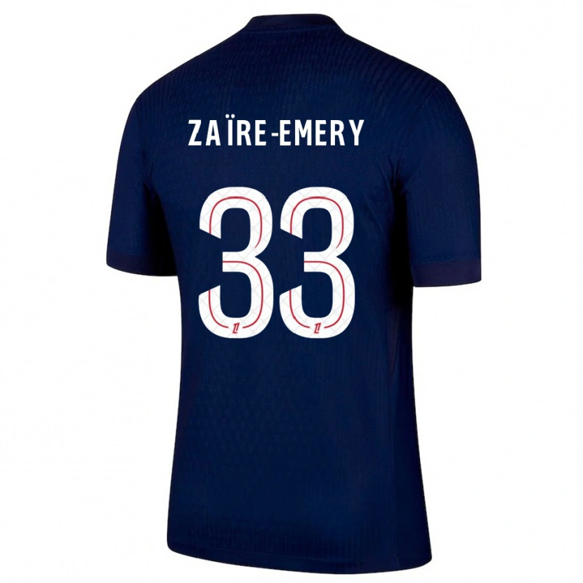 Danxen Women Warren Zaïre-Emery #33 Navy Red Home Jersey 2025/26 T-Shirt