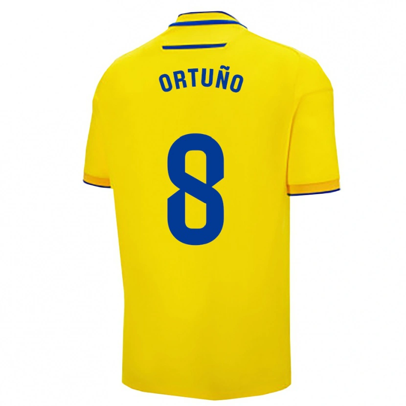 Danxen Women Sergio Ortuño #8 Yellow Navy Home Jersey 2025/26 T-Shirt