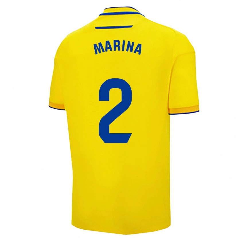 Danxen Women Marina Galvez Jimenez #2 Yellow Navy Home Jersey 2025/26 T-Shirt