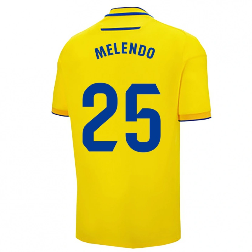 Danxen Women Óscar Melendo #25 Yellow Navy Home Jersey 2025/26 T-Shirt