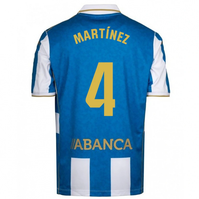 Danxen Women Pablo Martínez #4 White Blue Home Jersey 2025/26 T-Shirt