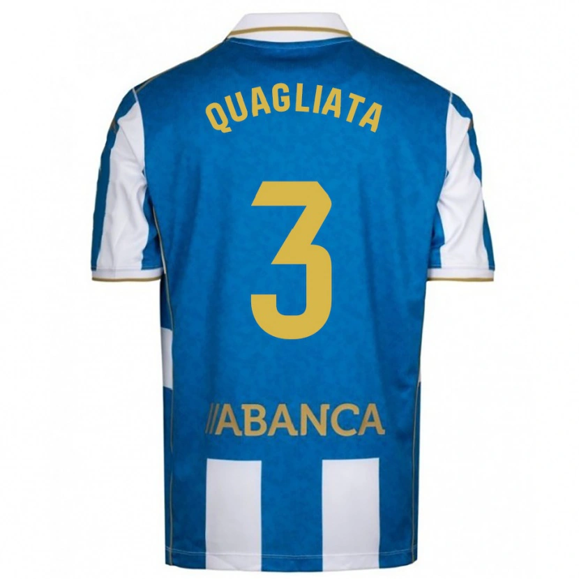Danxen Women Giacomo Quagliata #3 White Blue Home Jersey 2025/26 T-Shirt