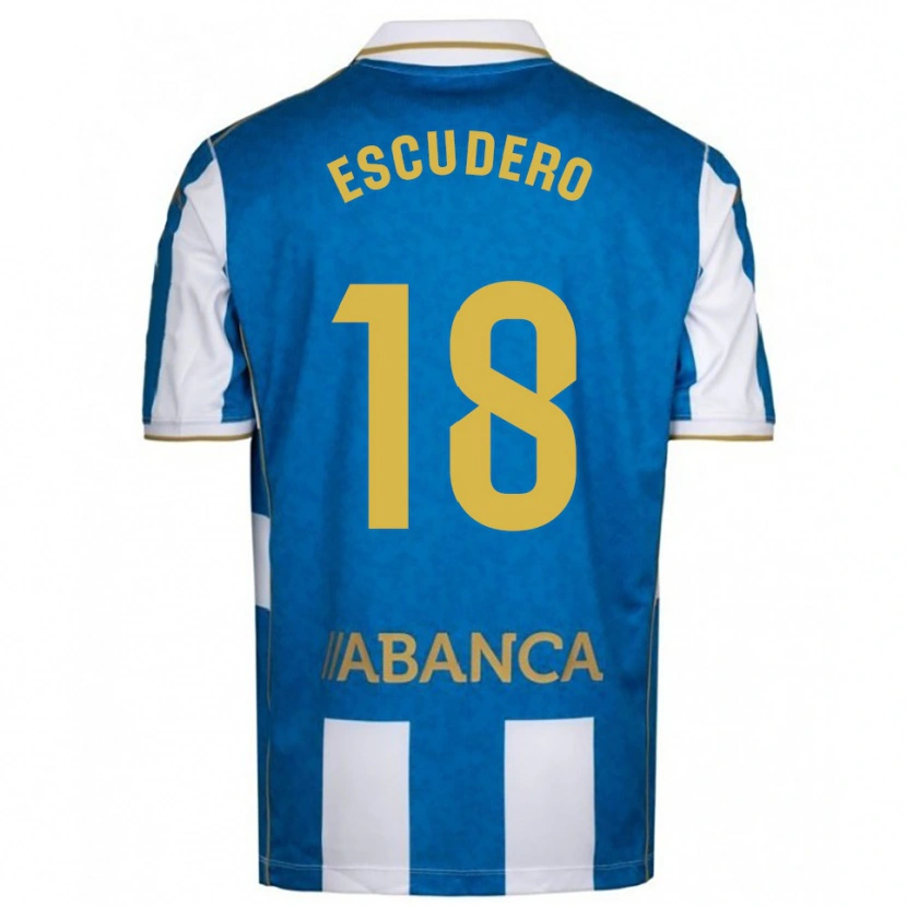 Danxen Women Sergio Escudero #18 White Blue Home Jersey 2025/26 T-Shirt