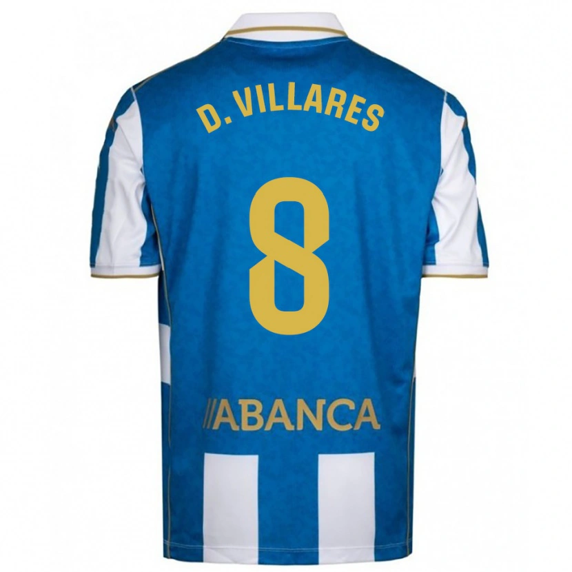 Danxen Women Diego Villares #8 White Blue Home Jersey 2025/26 T-Shirt