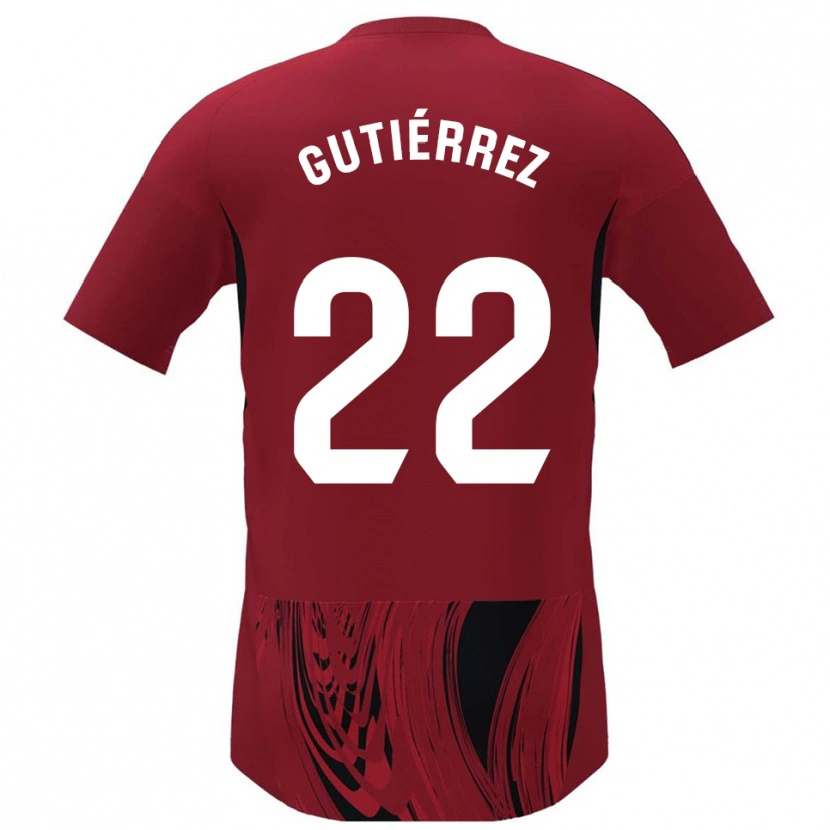 Danxen Women Juan Gutiérrez #22 Red Black Home Jersey 2025/26 T-Shirt